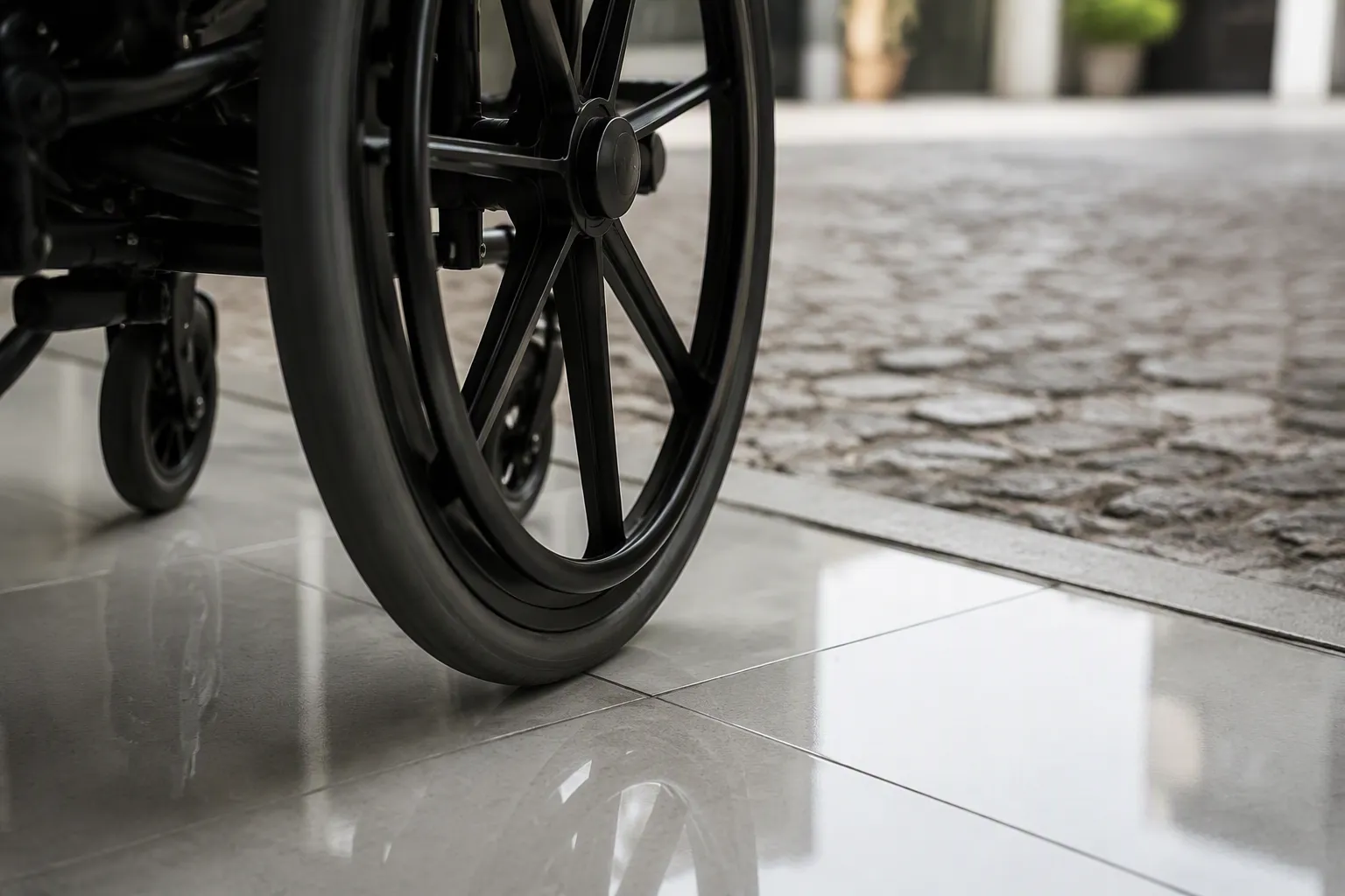 Do solid wheelchair tires feel much rougher on tile and pavement?