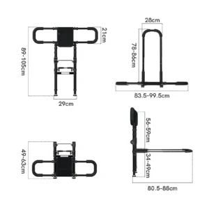 Vatocare adjustable bed safety rail, alternate product view 7, with practical construction for safer bed entry and exit