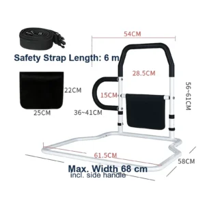 Vatocare adjustable bed safety rail, alternate product view 7, with supportive structure for stable bedside support