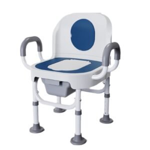 Primary product view showing a Vatocare bedside commode chair with practical construction for bedside personal care