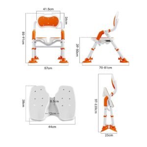 Vatocare bathroom shower chair, alternate product view 2, with stable frame for safer seated bathing