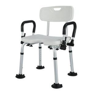 Primary product view showing a Vatocare bathroom shower chair with home-care construction for reduced-slip bathing support