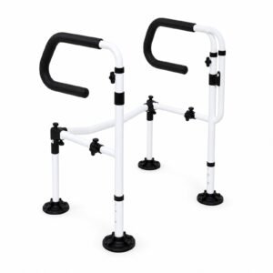 Alternate product view 3 showing a Vatocare toilet safety rail with home-care construction for stable sit-to-stand support