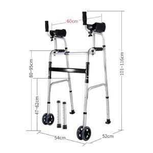 Alternate product view 3 of a Vatocare mobility walker or rollator with user-friendly details for rehabilitation mobility