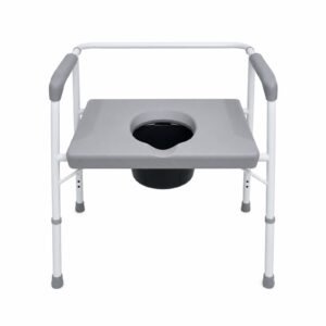 Vatocare bedside commode chair, white-background view 1, with stable frame for home-care toileting needs