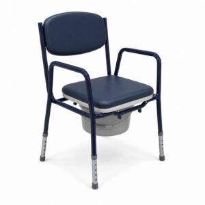 Vatocare bedside commode chair, white-background view 3, highlighting practical construction for daily hygiene assistance