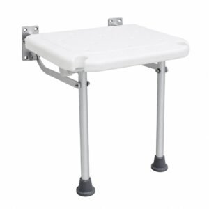 Vatocare bathroom shower chair, white-background view 1, highlighting supportive structure for stable bathroom support