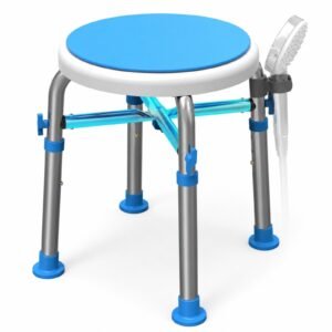 White-background view 1 of a Vatocare bathroom shower chair with supportive structure for home-care bathroom safety