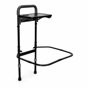 Vatocare adjustable bed safety rail angled view 3, designed with durable support for home-care bedside safety