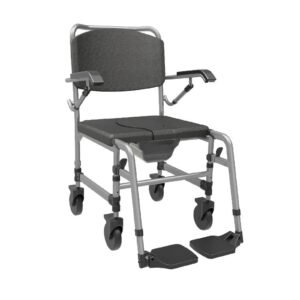 Alternate product view 2 of a Vatocare bedside commode chair with daily-use setup for bedside personal care