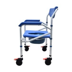 Alternate product view 2 showing a Vatocare bedside commode chair with mobility-focused design for safer toileting support