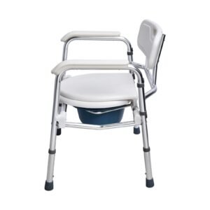 Vatocare bedside commode chair shown in alternate product view 2, featuring user-friendly details for safer toileting support