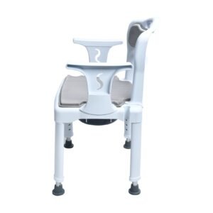 Alternate product view 2 showing a Vatocare bedside commode chair with user-friendly details for accessible bathroom care