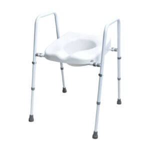 Primary product view showing a Vatocare toilet safety rail with practical construction for bathroom balance support