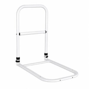 Vatocare adjustable bed safety rail, angled view 2, with user-friendly details for adjustable bedside assistance