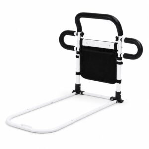 Vatocare adjustable bed safety rail, white-background view 2, highlighting practical construction for stable bedside support