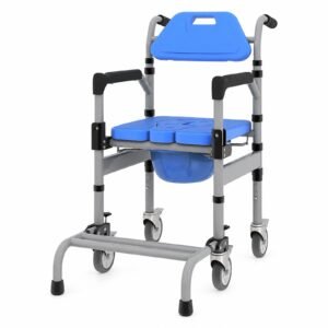 Vatocare bedside commode chair, white-background view 1, with mobility-focused design for bedside personal care