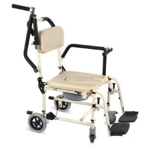 Alternate product view 2 of a Vatocare bedside commode chair with stable frame for safer toileting support