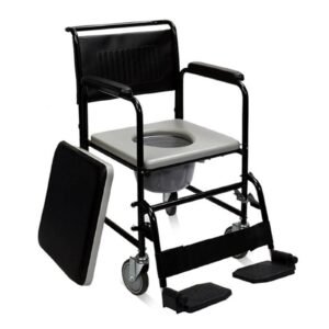 Vatocare bedside commode chair primary product view, designed with home-care construction for safer toileting support