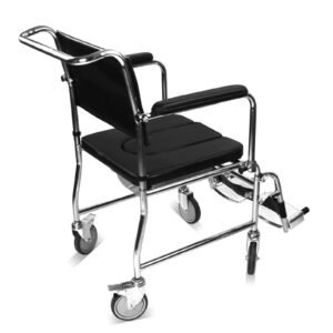 Vatocare bedside commode chair, alternate product view 4, highlighting clear functional design for safer toileting support