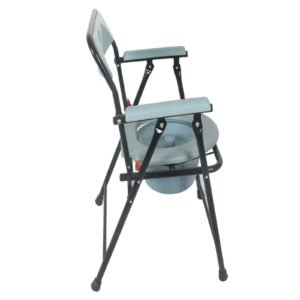 Vatocare bedside commode chair, alternate product view 2, with supportive structure for daily hygiene assistance