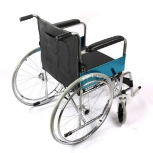 Vatocare manual wheelchair, alternate product view 2, with stable frame for attendant-assisted transport
