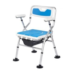 Vatocare bedside commode chair primary product view, designed with stable frame for home-care toileting needs