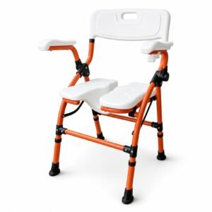 Vatocare bedside commode chair shown in white-background view 1, featuring supportive structure for safer toileting support
